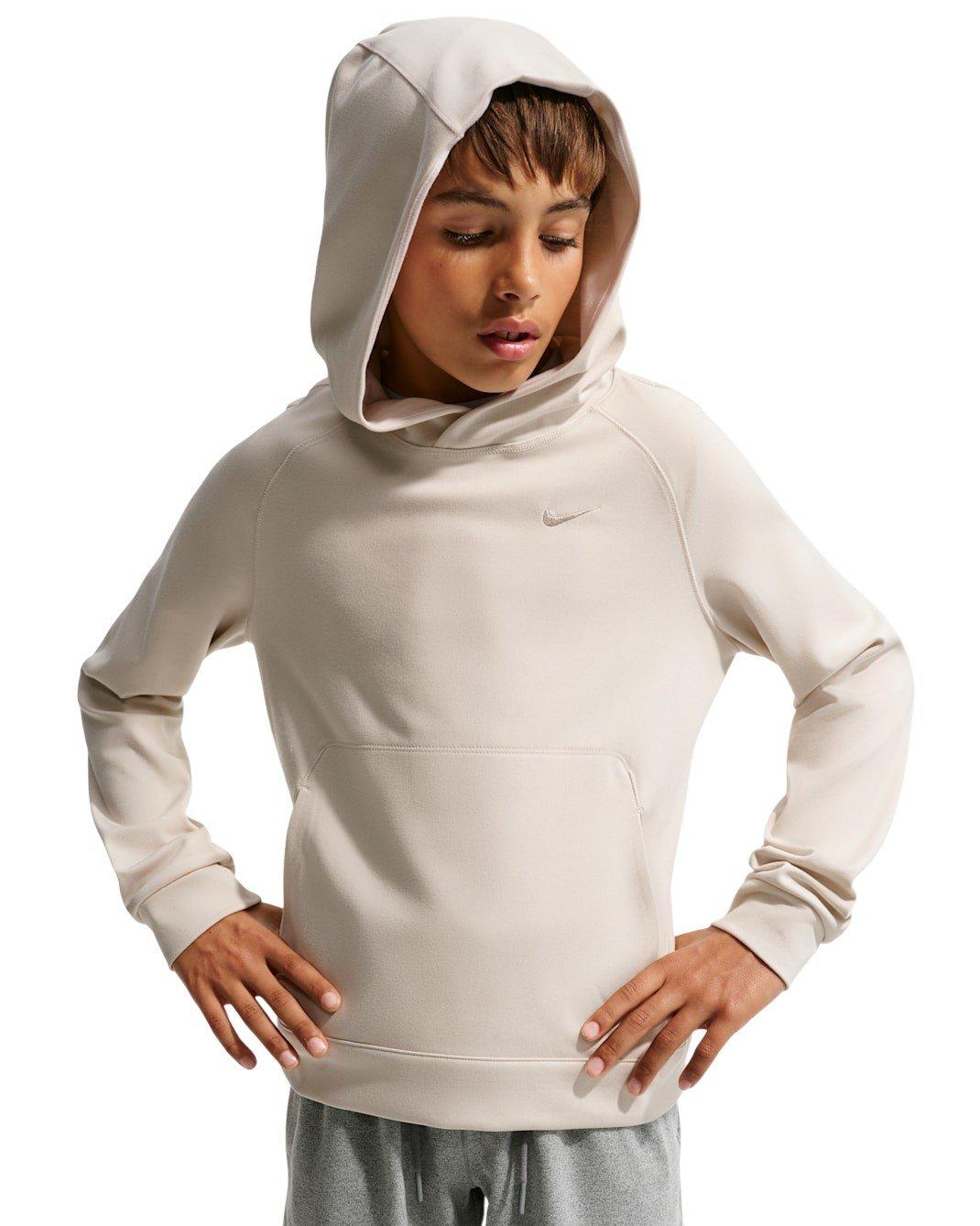 Nike Big Boys' Primary Nanoknit Dri-FIT UC Protection Pullover Hoodie - Beige - BEIGE